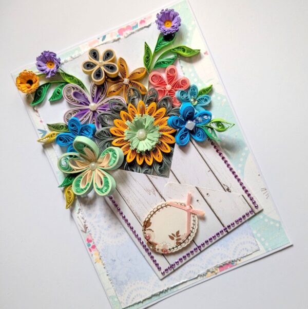 PXL_20250105_074421589 Quilled Flowers In Envelope Greeting Card