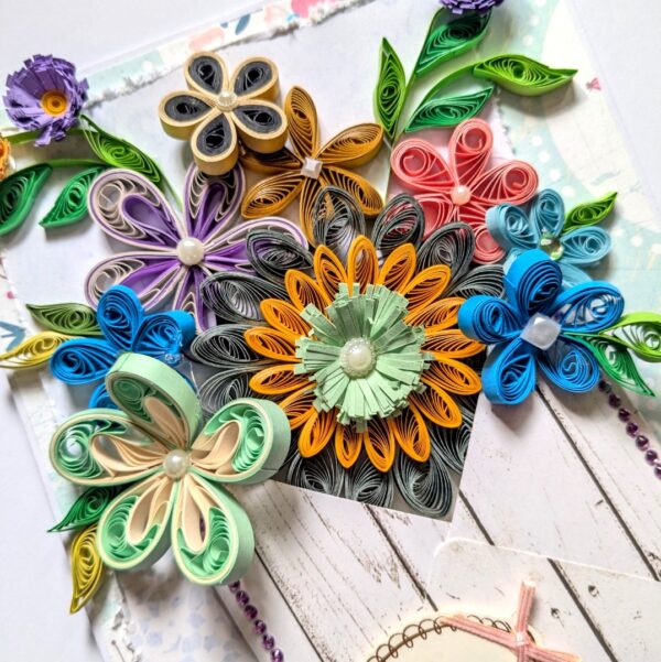 PXL_20250105_074425436 Quilled Flowers In Envelope Greeting Card