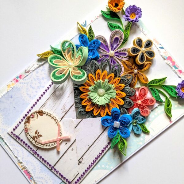 PXL_20250105_074436758 Quilled Flowers In Envelope Greeting Card