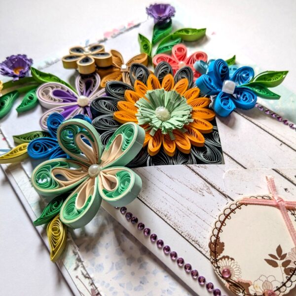 PXL_20250105_074448481 Quilled Flowers In Envelope Greeting Card