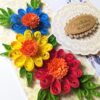 Sparkling Quilled Flowers Birthday Greeting Card -D7 image Sparkling Quilled Flowers Birthday Greeting Card -D7 image
