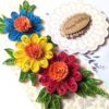 Sparkling Quilled Flowers Birthday Greeting Card -D8 image Sparkling Quilled Flowers Birthday Greeting Card -D8 image