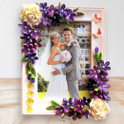 Purple Themed Quilled Photo Frame image