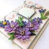 Purple Themed Quilled Flowers Greeting Card image Purple Themed Quilled Flowers Greeting Card image