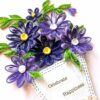 Purple Themed Quilled Flowers Greeting Card image Purple Themed Quilled Flowers Greeting Card image