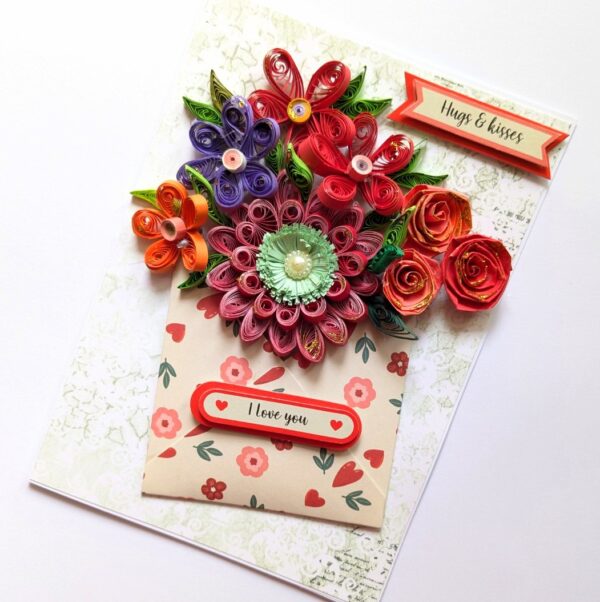 PXL_20250329_091255106 Quilled Flowers In Envelope Greeting Card