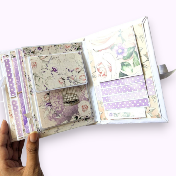 PXL_20250511_061524149-Photoroom Purple Love Mini Scrapbook Album Handmade