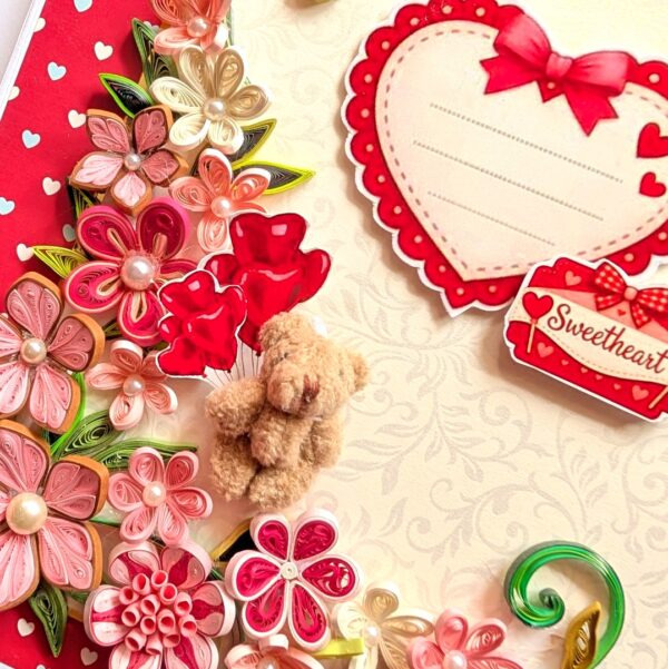 PXL_20260116_094556228 A4 Valentine Quilled Greeting with Pop up card inside