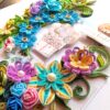 PXL_20260216_101215445 A4 Sparkling Quilled Flowers Birthday Greeting card