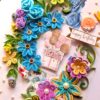 PXL_20260216_101232801 A4 Sparkling Quilled Flowers Birthday Greeting card