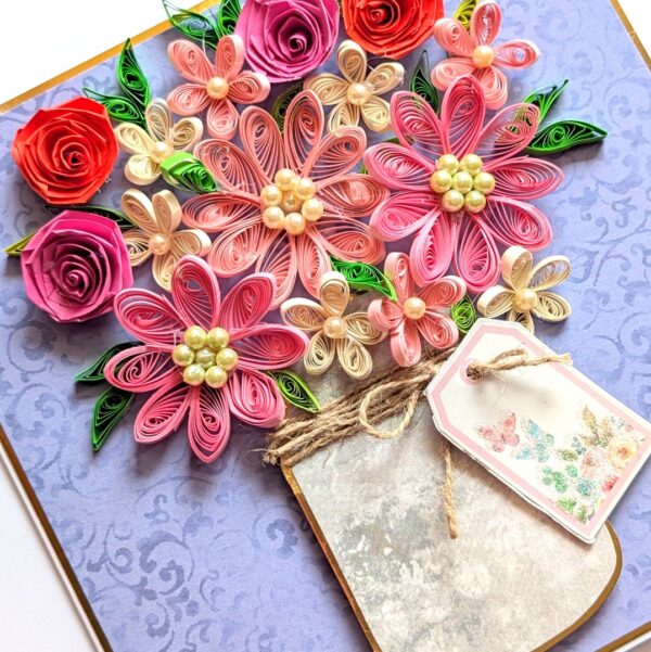 PXL_20260502_094132370 Pink Bouquet Quilled flowers greeting card