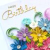 Multi Quill Flowers In Gift box Greeting Card