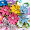 Multi Quill Flowers In Gift box Greeting Card