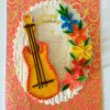 Guitar and Quilled Flowers Greeting Card image Guitar and Quilled Flowers Greeting Card image
