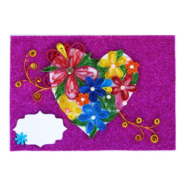 Evergreen Colorful Heart Greeting Card On Sparkling Base image Evergreen Colorful Heart Greeting Card On Sparkling Base image