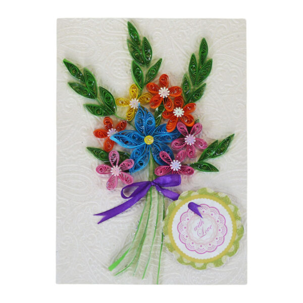 Quilled Flowers in Bouquet Greeting Card image Quilled Flowers in Bouquet Greeting Card image