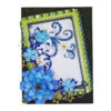 Sparkling Handmade Blue Paper Flowers Corner Greeting Card image Sparkling Handmade Blue Paper Flowers Corner Greeting Card image