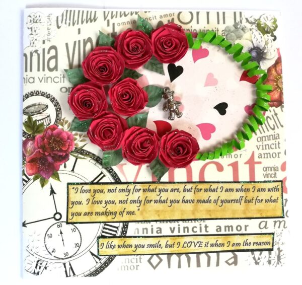 Quilled Roses Love Greeting Card image Quilled Roses Love Greeting Card image
