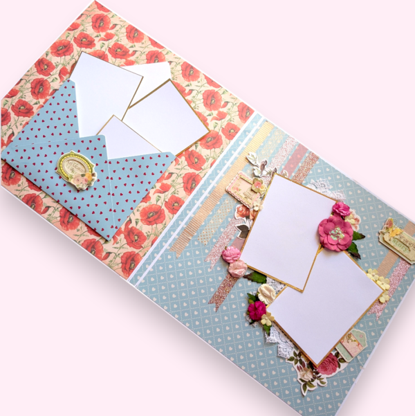 Quilled Floral Garland Big card with Lights