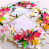 Quilled Floral Garland Big card with Lights