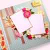 Quilled Floral Garland Big card with Lights
