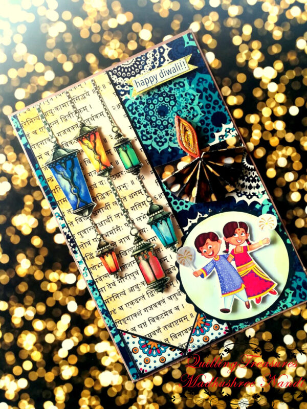 Sparkling Handmade Diwali Greeting Card -D1 image Sparkling Handmade Diwali Greeting Card -D1 image