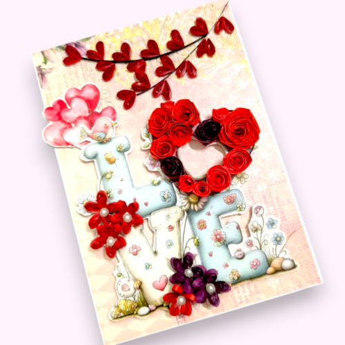 Cute Quilled LOVE Greeting card