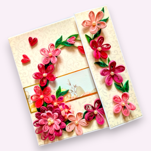 Pinks Quilled Mini Scrapbook Greeting Card