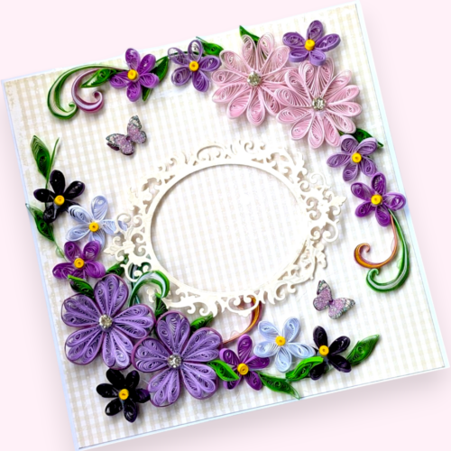All Purples Quilled design Greeting card