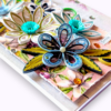 Floral Fusion quilled handmade greeting card