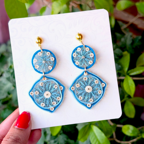quilled-card-Photoroom-23 Quilled Paper Diamond Earring - Blues