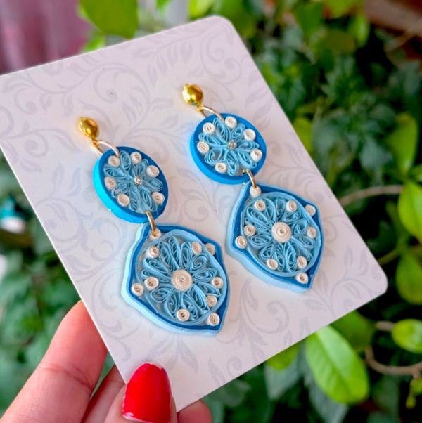 quilled-card-Photoroom-26 Quilled Paper Diamond Earring - Blues
