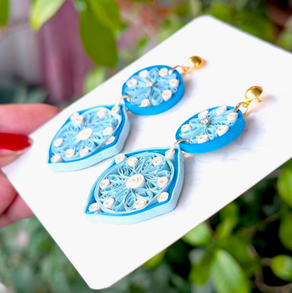 quilled-card-Photoroom-27 Quilled Paper Diamond Earring - Blues
