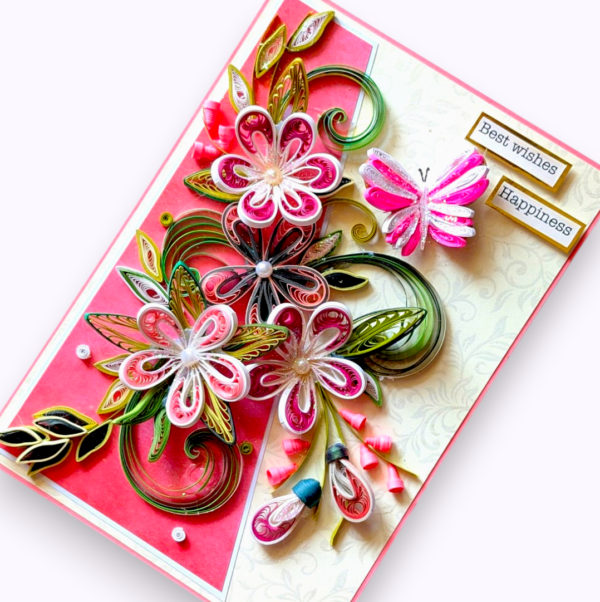 quilled-card-Photoroom-6 Pink Quilled Flowers Greeting Card