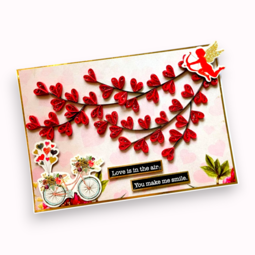 Quilled Hearts Tree Greeting Card