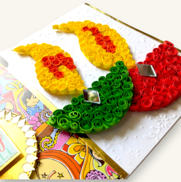 quilled-diwali-card-Photoroom Handmade Quilled Diyas Diwali Greeting Card