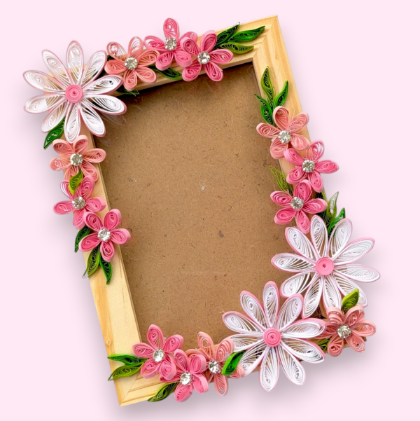 quilled-photo-frame-pink-Photoroom Quilled Pink Flowers Photo frame