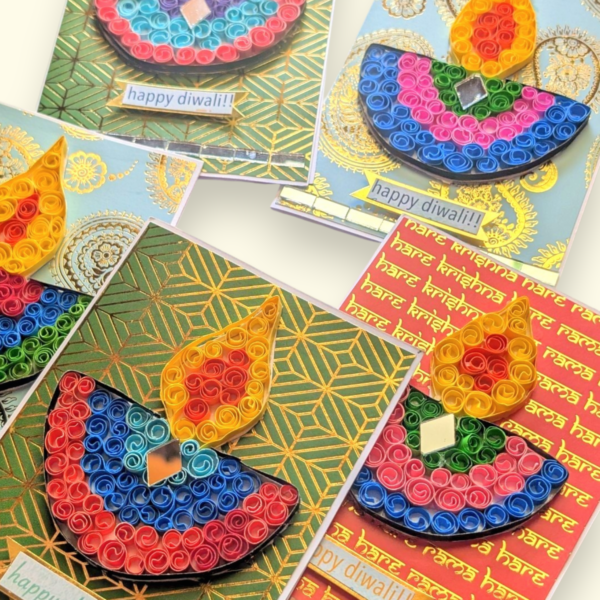 quilling-card-diwali-Photoroom-3 Quilled Diwali mini cards - Pack of 5 assorted