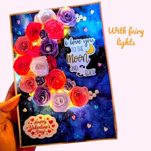 Love you to the moon Lights card