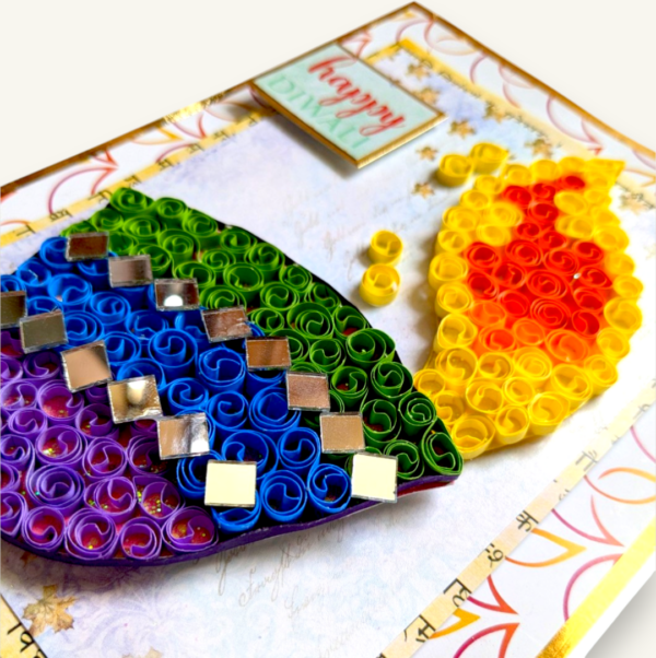 white-Photoroom-36 Handmade Quilled Diya Diwali Greeting Card
