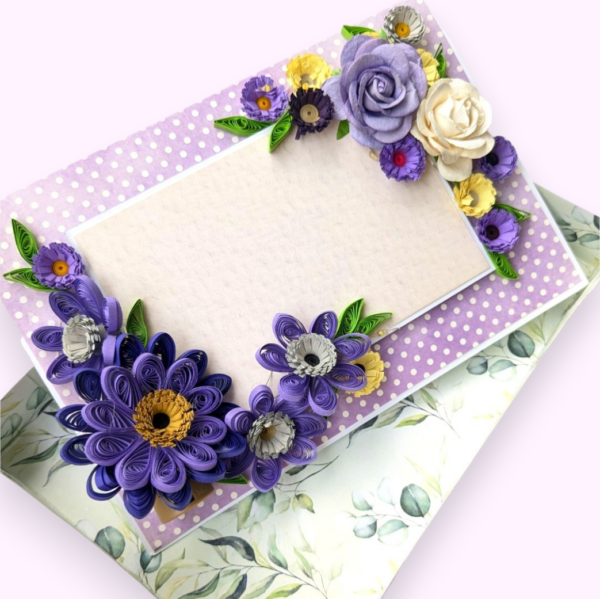 white-Photoroom-8 Purple Quilled Greeting card with Light and Box