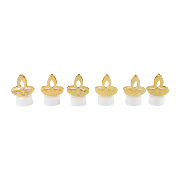 1000169635 Golden Diya LED Tealight Candles – Elegant Flameless Decor (6 Pc Set)