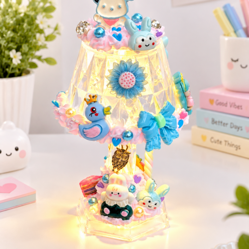 Kawaii Mini Crystal Table Lamp With Reflection Light