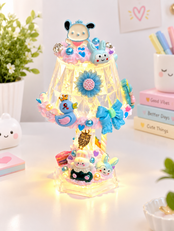 Kawaii Mini Crystal Table Lamp With Reflection Light