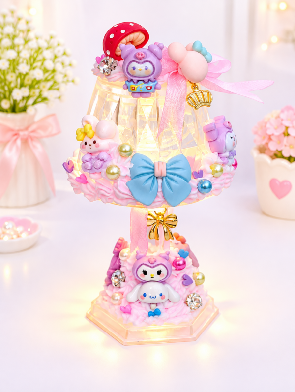 Kawaii Pastel Fairy Lamp Display Dreamy Kawaii Mini Crystal Table Lamp