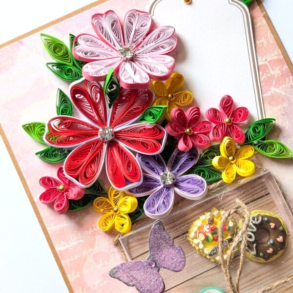 PXL_20260920_064230728 Multicolor Quilled flowers with cute shaker charms