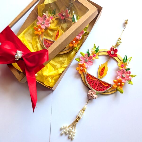 PXL_20260925_082920195 Diwali Quilled Wall hangings Set of 2 in Gift box