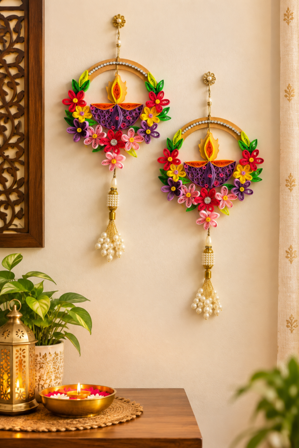 Diwali Quilled Wall hangings Set of 2 in Gift box