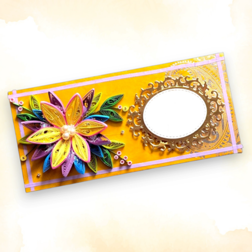 Quilled Shagun Envelope – Yellow